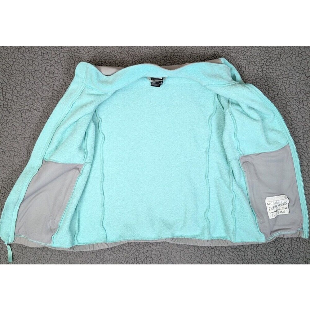 The North Face Fleece Jacket Girls Sz Large 14/16 Mint Green Zip Up Pockets - Picture 8 of 16